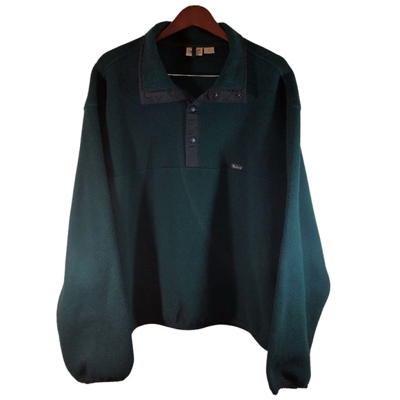 Woolrich Snap T Green Fleece Sweater Men's Size XL - Picture 1 of 3